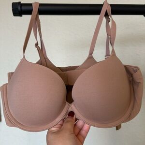 SKIMS‎ FITS EVERYBODY T SHIRT PUSH UP DEMI BRA IN SIENNA 36C